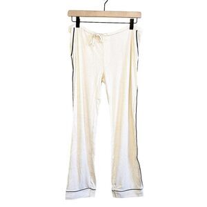 Chaser‎ Lounge Pants Cream Size Medium Gold Glitter Polka Dot Pajama Bottoms